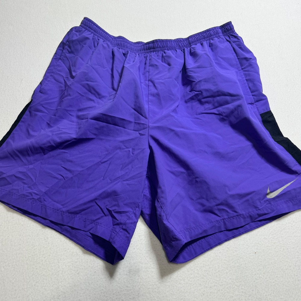 Nike running shorts mens XL purple Dri-FIT 7 inch inseam mesh panels athletic